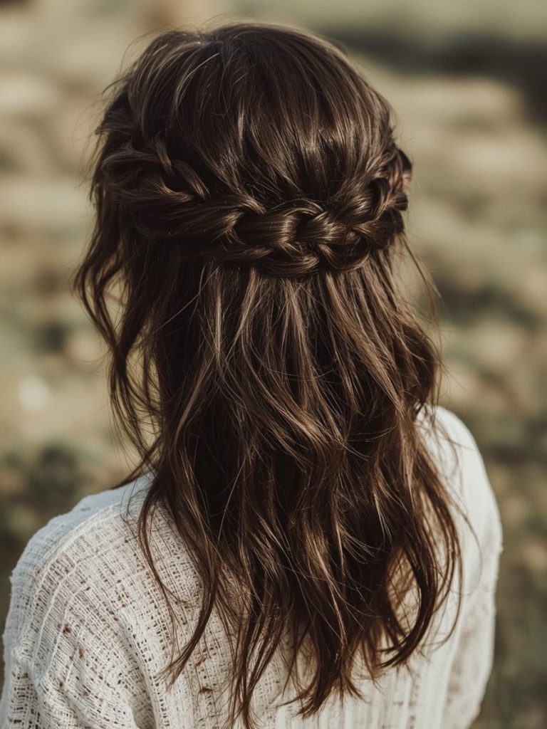 30. Messy French Braid Grad Hairstyles