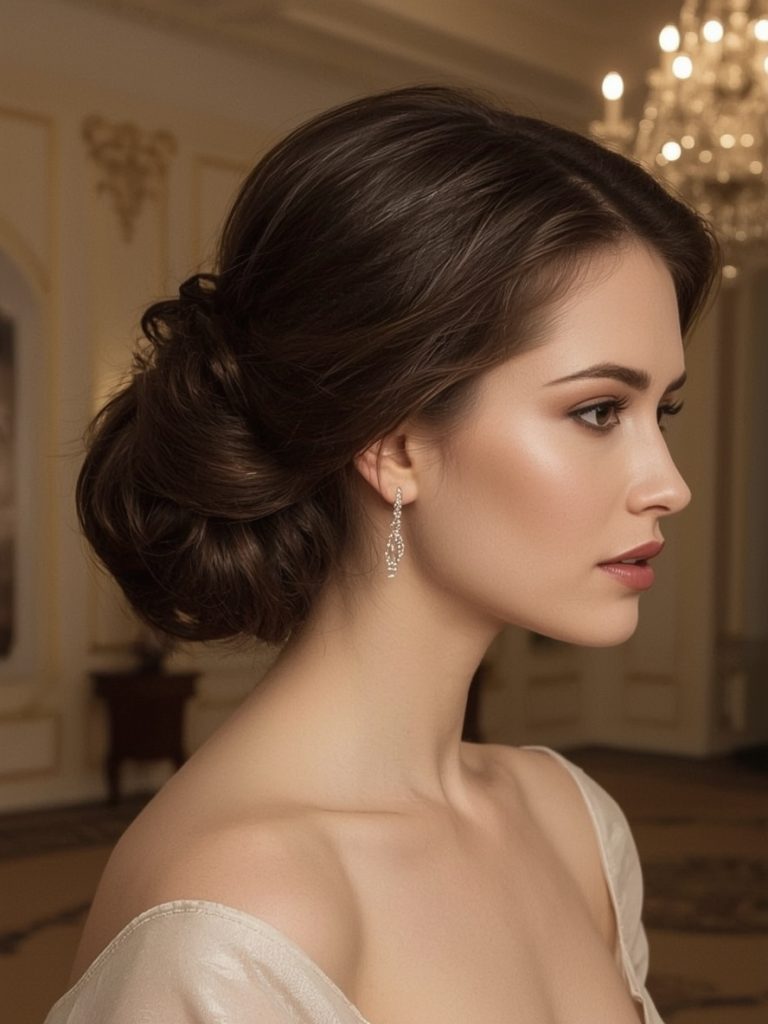 22. Sleek Low Ponytail with Center Part Grad Hairstyles