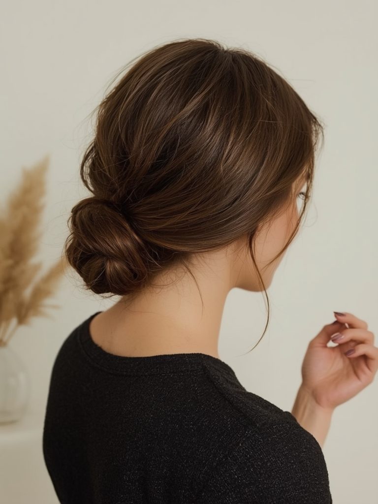 15. Low Twisted Bun Grad Hairstyles
