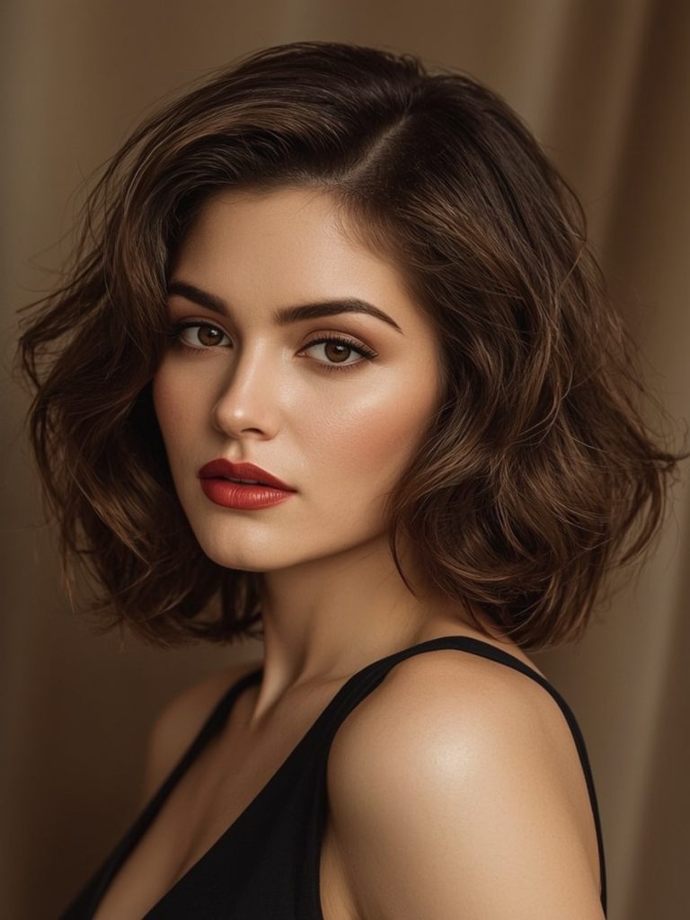 Angled Bob Haircuts with Defined Curls: Bouncy and Beautiful