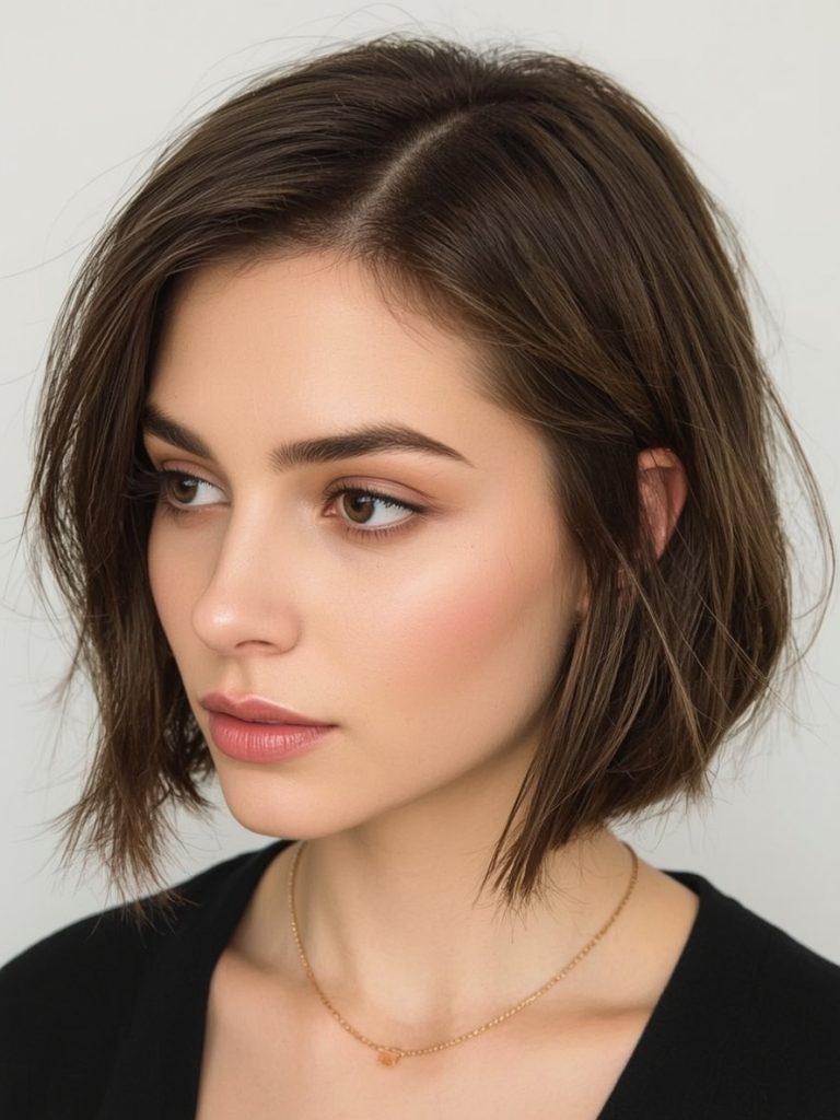 Angled Bob Haircuts with Peekaboo Highlights: Subtle Color Pop