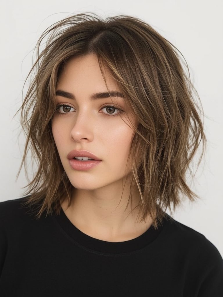 Angled Bob Haircuts with Baby Bangs: Retro Chic