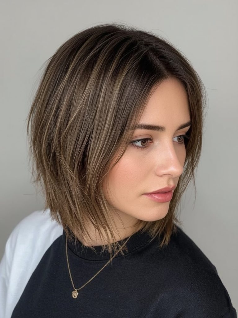  Chin-Length Bob with a Deep Side Part - Short Haircuts For Thin Fine Hair