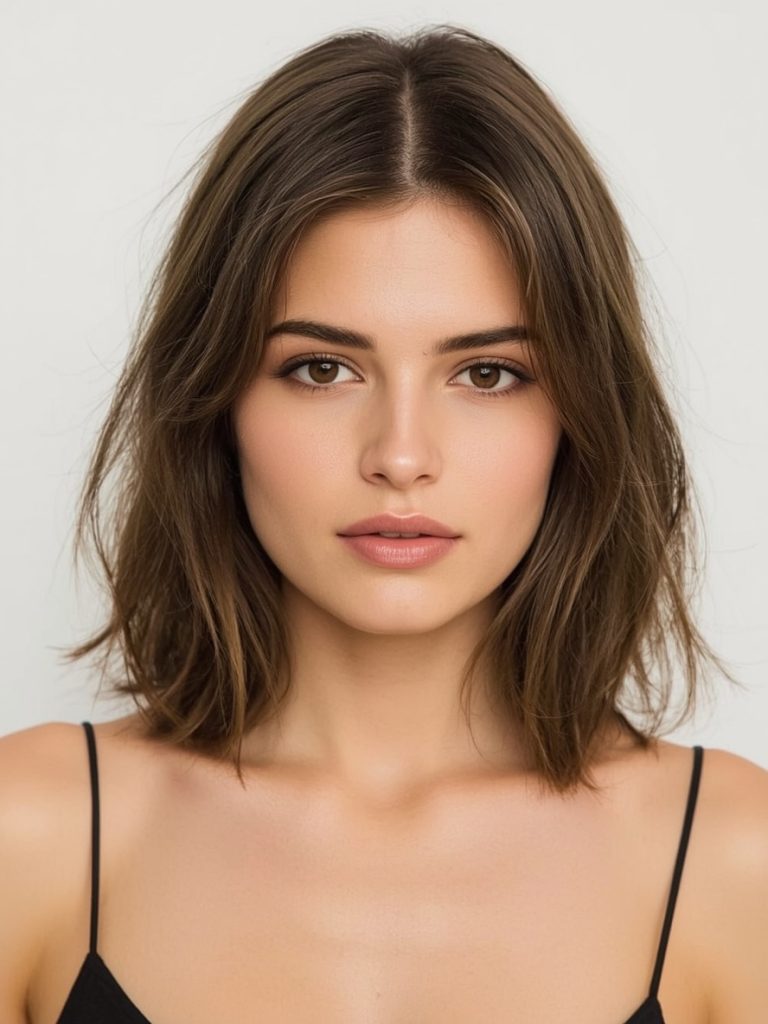 31. Layered Bob with Side Bangs - Shoulder Length for Fine Hair